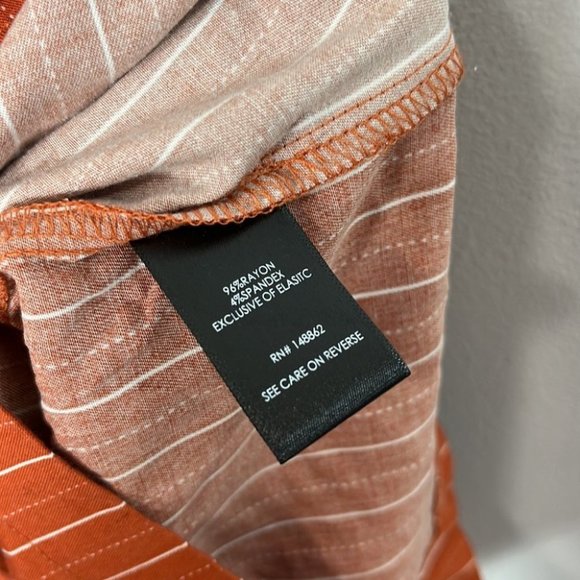 Torrid RUST  ORANGE STRIPE CHALLIS WIDE LEG JUMPSUIT - Picture 6 of 6